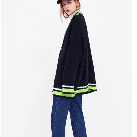 New Zara contesting Florescent cardigan size small - Picture 5 of 6